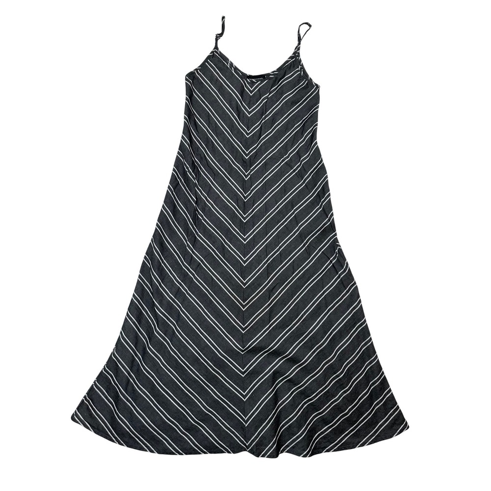 FIFTEEN TWENTY Maxi Dress Chevron Striped Spaghetti‎ Strap Tencel/Linen Size S